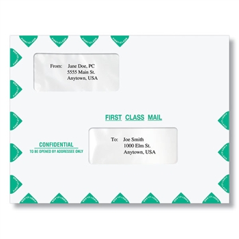 Double Window Tax Return Mailing Envelope 10x13 - Self Adhesive