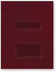 Double Window Tax Return Folder - Side Staple Loose Pocket (Burgundy)