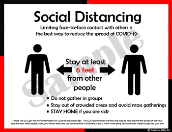 Social Distancing Poster - 6 Feet Apart