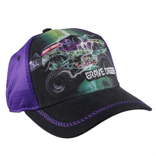 Grave Digger Purple Mesh Youth Cap