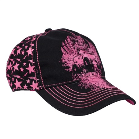 Madusa Pink Stars Black Cap