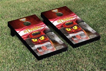 Monster Jam El Diablo Cornhole Game Set Smoke Version