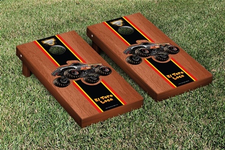 Monster Jam El Toro Loco Black Cornhole Game Set Rosewood Stained Stripe Version