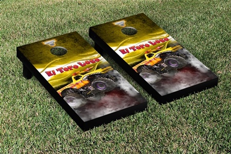 Monster Jam El Toro Loco Yellow Cornhole Game Set Smoke Version