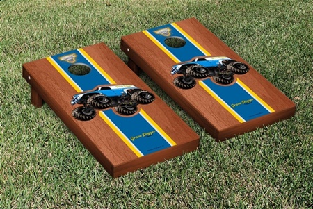 Monster Jam Grave Digger The Legend Cornhole Game Set Rosewood Stained Version