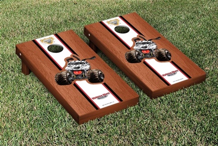 Monster Jam Monster Mutt Dalmatian Cornhole Game Set Rosewood Stained Stripe Version