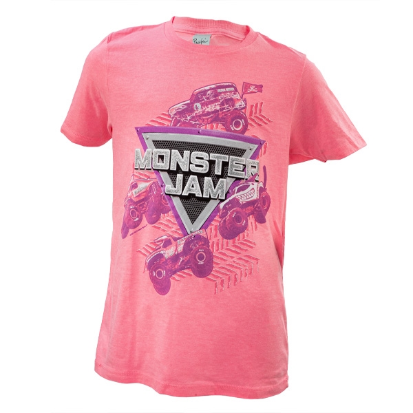 Monster Jam Neon Pink Youth T-Shirt