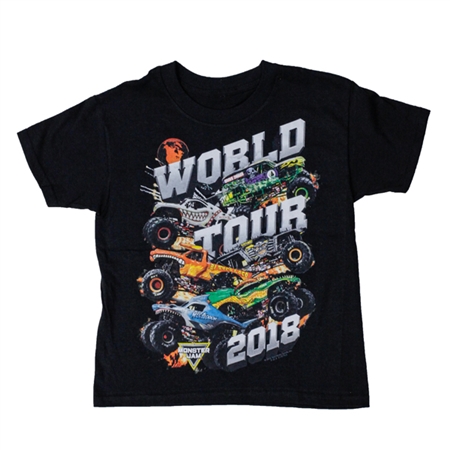 Black Monster Jam World Tour 2018 Youth Tee