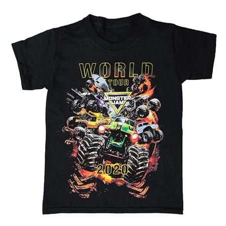 Monster Jam Wold Tour Black Youth Tee