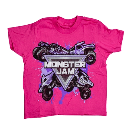 Monster Jam Splat Pink Youth Tee