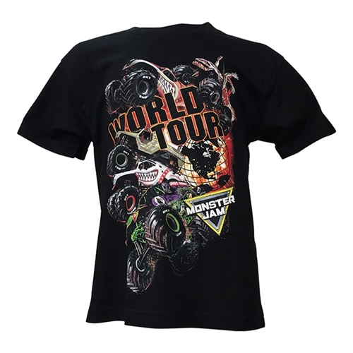 Black Monster Jam World Tour Tee- Youth