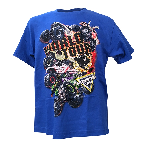 Blue Monster Jam World Tour Tee- Youth