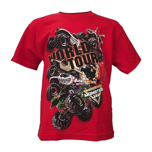 Red Monster Jam World Tour Tee- Youth