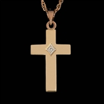 14K Gold Diamond Cross