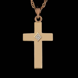 14K Gold Diamond Cross