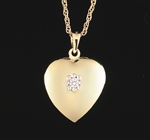 14K Gold Diamond Heart