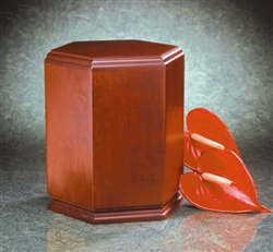 Hexagon Wood Urn