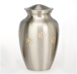 Paw Print Urn, Pewter Finish