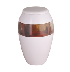 WHITE CREMATION URN