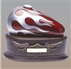 Red with Silver Flame "Born to Ride" Urn