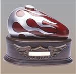 Red with Silver Flame "Born to Ride" Urn