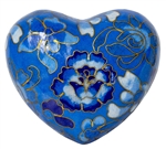 Blue Floral CloisonnÃ© - Keepsake Heart