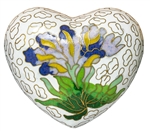 White Iris CloisonnÃ© - Keepsake Heart