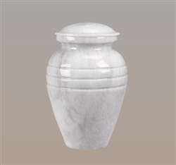 White Grain Genuine Marble Urn