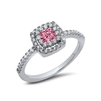 Halo Pink Square Ring