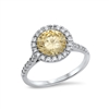 Canary Yellow Round Halo Ring