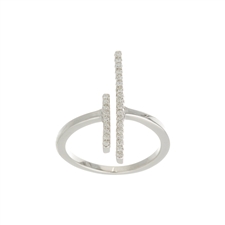 .925 Sterling Silver Double Bar Ring