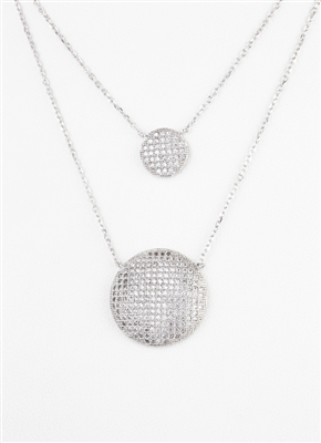 Gorgeous Double Layered Pave' Necklace, CZ Necklace