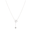 Double Heart Lariat Necklace