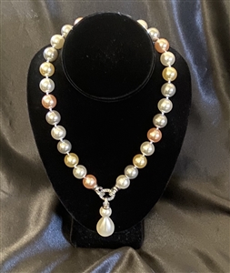 Multi-Color Mother of Pearl Drop Necklace