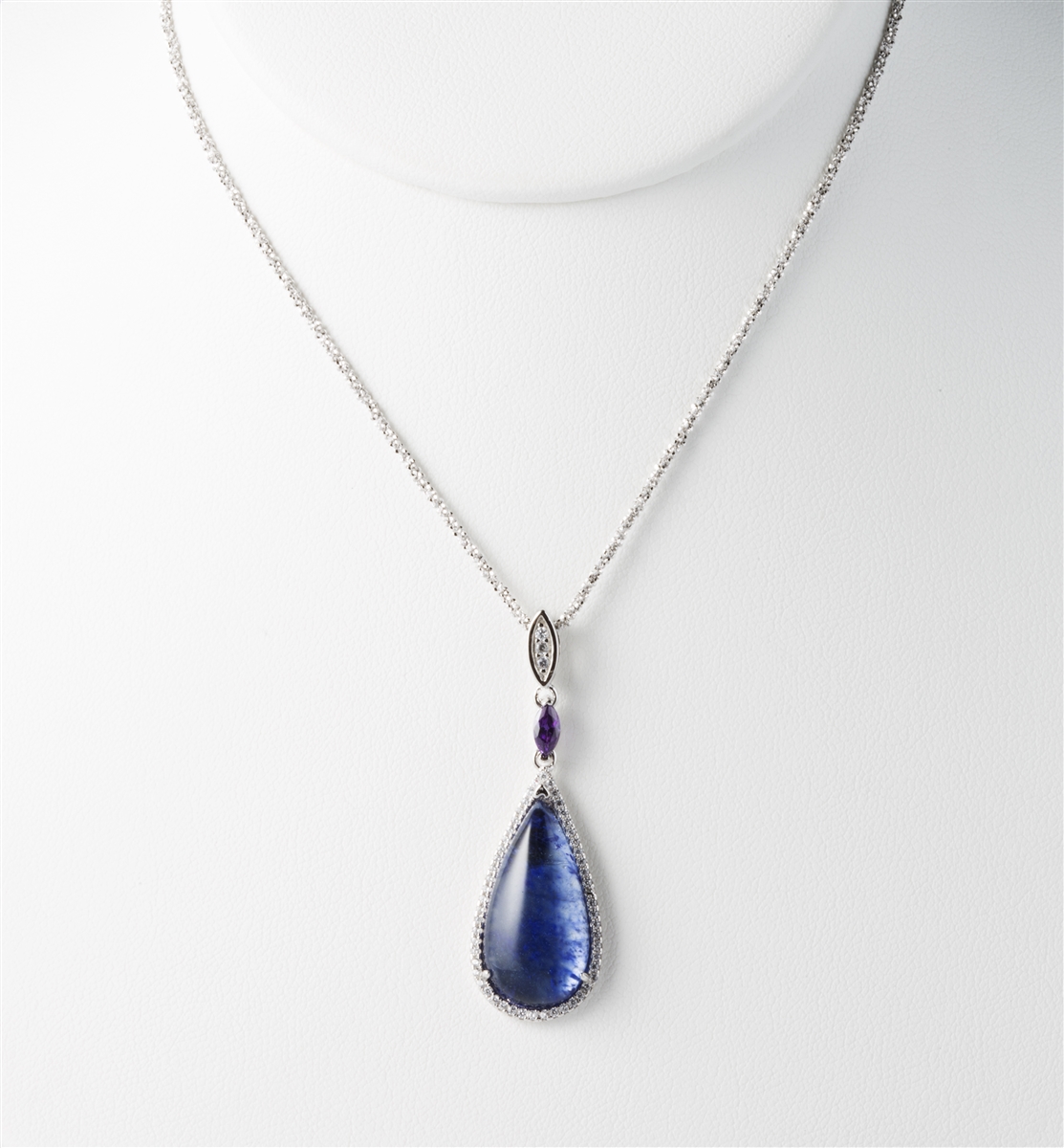 Brazilian Sodalite and Blue Quartz Necklace For Throat Chakra – Chakra Jewel