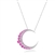 Pink Sapphire Crescent Moon Necklace