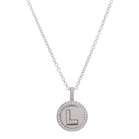 925 Sterling Silver "L" Initial Pendant Necklace