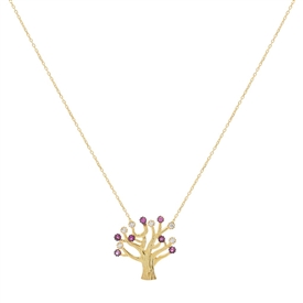 Gold Over Sterling Silver Tree Necklace