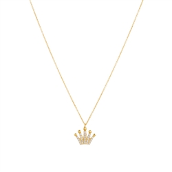 14K Gold Over Sterling Silver Crown Necklace