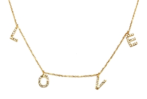 Gold Over Sterling Silver Love Necklace