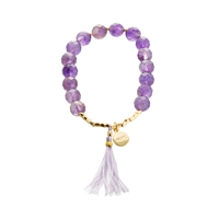 Trendy Amethyst & Tassel Bracelet