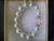 White Mother of Pearl Stretch Bracelet with Pink Crystal