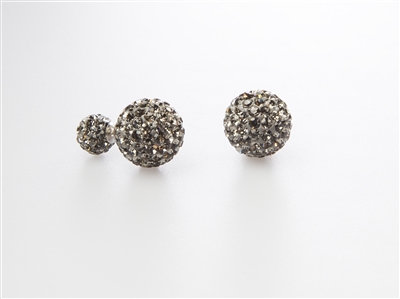 Black Crystal Double-Sided Earrings