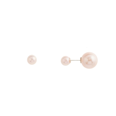 Pink Double-Sided Lab Created Pearl Earrings