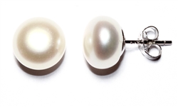 White Freshwater Pearl Stud Earrings