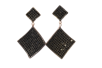 Rose Gold & Black CZ Earrings