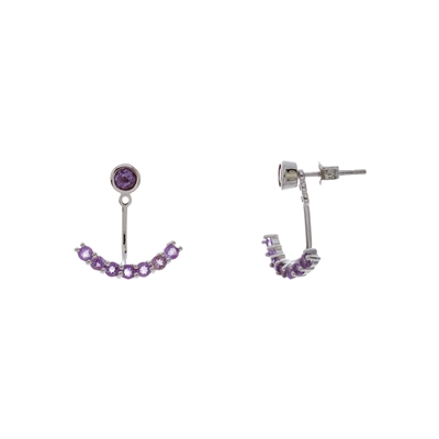 Amethyst Peek-A-Boo Stud Earrings