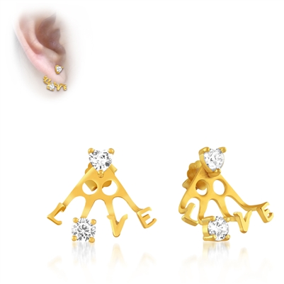 Love Peek-a-Boo Stud Earrings