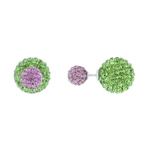 Pink and Green Double Sided Earrings
