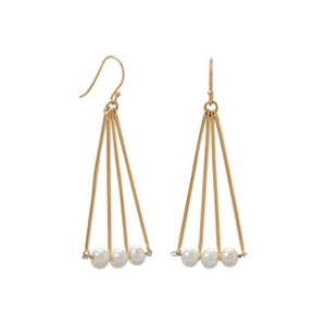 14k Gold Plated  French Wire and Freshwater Pearl Earrings